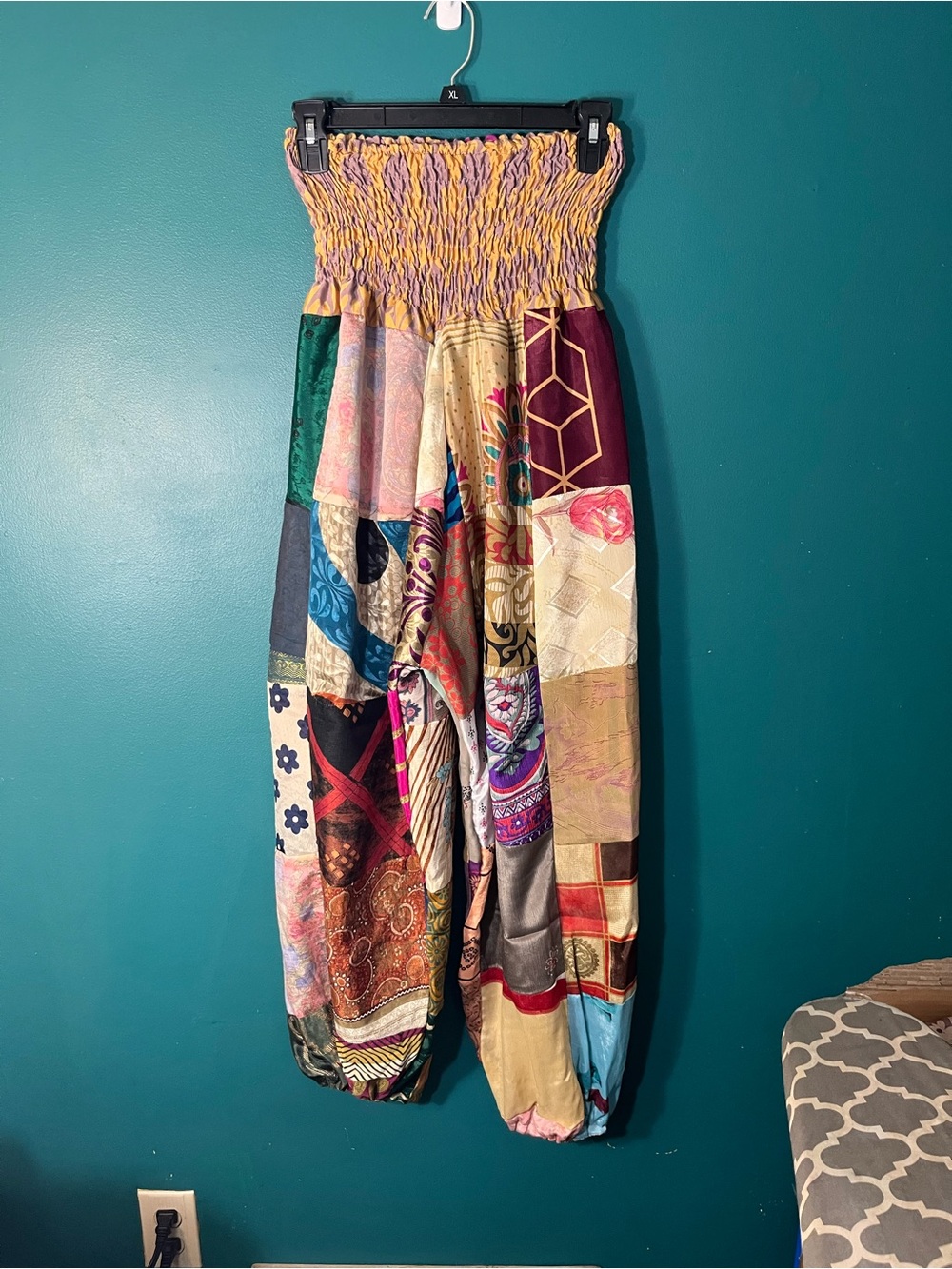 Kathmandu Multicolor Patchwork Smocked Waist Harem Pants